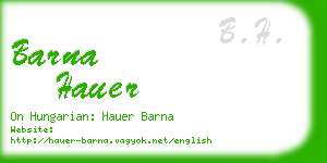 barna hauer business card